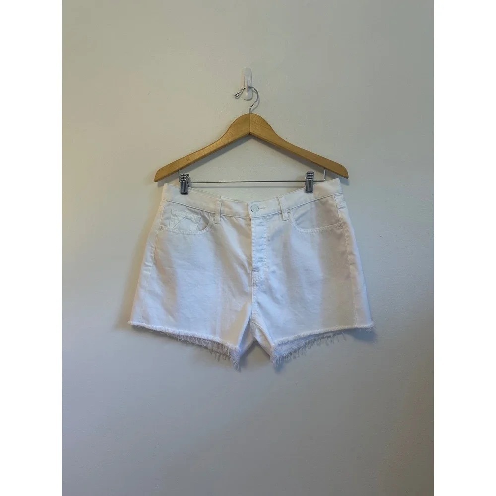 NWT 7 For All Mankind Monroe Cutoff Raw Hem Jean Shorts in White | Size 30